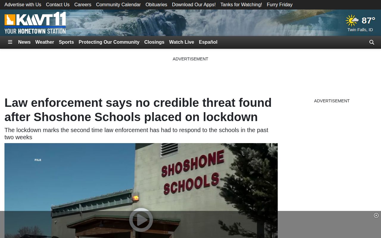 Lincoln County Idaho Shoshone school-safety arrest news report